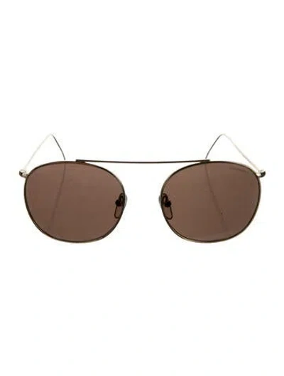 Pre-owned Illesteva Round Tinted Sunglasses In Gold