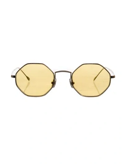 Pre-owned Illesteva Round Tinted Sunglasses In Gold