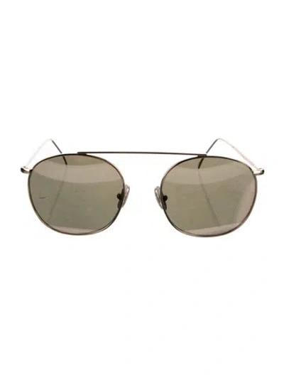 Pre-owned Illesteva Round Tinted Sunglasses In Gold