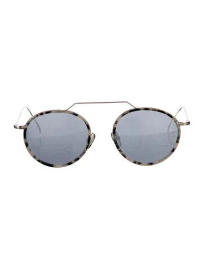 Pre-owned Illesteva Round Tinted Sunglasses In Gold