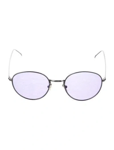 Pre-owned Illesteva Round Tinted Sunglasses In Purple/silver