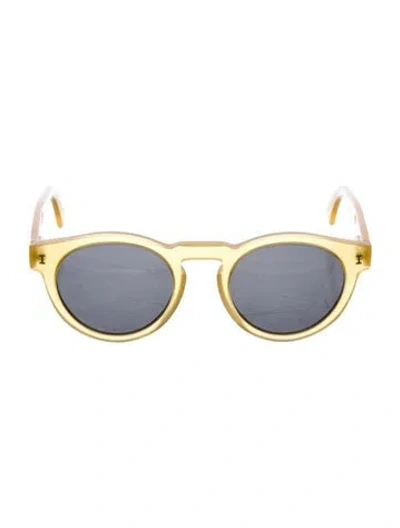 Pre-owned Illesteva Round Tinted Sunglasses In Yellow