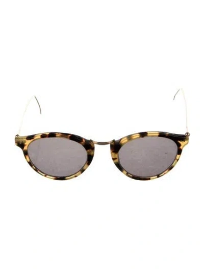 Pre-owned Illesteva Round Tinted Sunglasses In Yellow