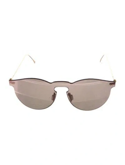 Pre-owned Illesteva Shield Tinted Sunglasses In Gold