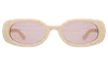 Illesteva Shirley Sunglasses In Cream / Dusty Pink See Through