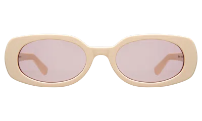 Illesteva Shirley Sunglasses In Cream / Dusty Pink See Through