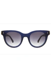 Illesteva Round Sicilia Sunglasses, 49mm In Navy/grey