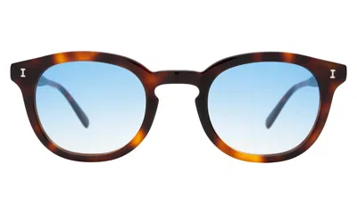 Illesteva Slope Sunglasses In Havana / Blue Gradient See Through