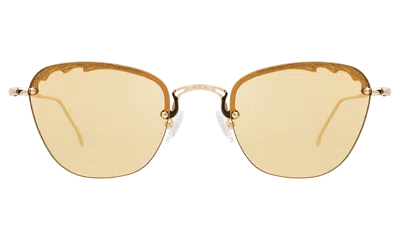 Illesteva Sorrento Sunglasses In Gold / Honey Flat See Through