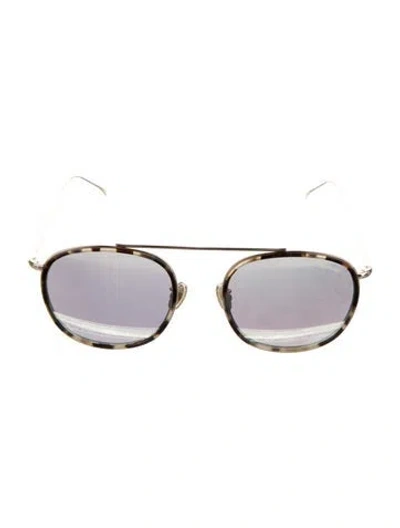 Pre-owned Illesteva Square Mirrored Sunglasses In Gold