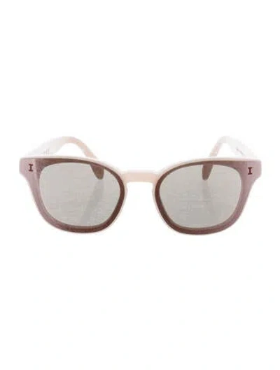 Pre-owned Illesteva Square Mirrored Sunglasses In Pink
