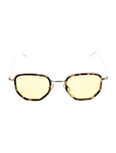 Pre-owned Illesteva Square Tinted Sunglasses In Gold