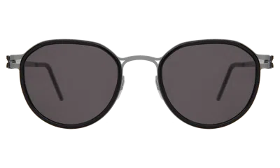 Illesteva Tompkins Titanium Sunglasses In Black/matte Gunmetal / Grey
