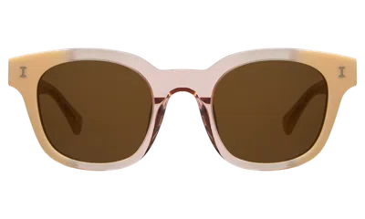Illesteva Vail Sunglasses In Strawberry Cream / Brown Flat