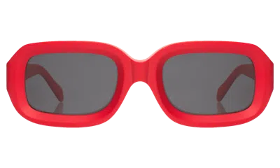 Illesteva Vinyl Sunglasses In Matte Red / Grey