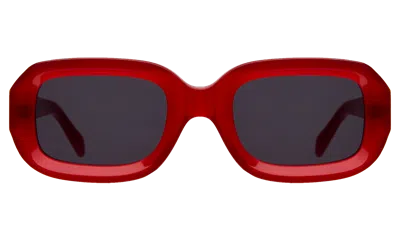 Illesteva Vinyl Sunglasses In Red / Grey