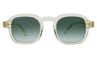 Illesteva Washington Sunglasses In Champagne / Olive Flat Gradient