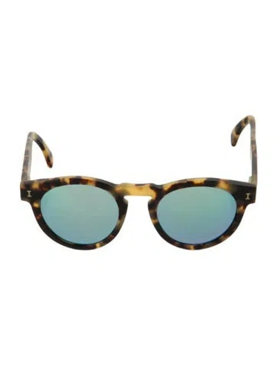 Pre-owned Illesteva Wayfarer Mirrored Sunglasses In Brown