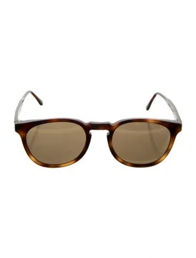 Pre-owned Illesteva Wayfarer Mirrored Sunglasses In Brown