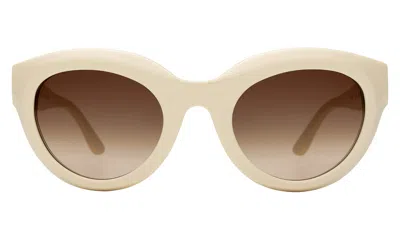 Illesteva Wellington Sunglasses In Cream / Brown Gradient