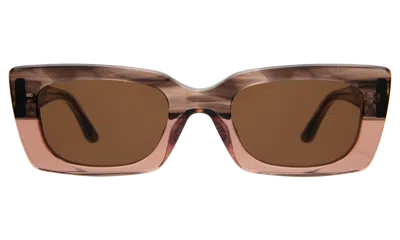 Illesteva Wilson Sunglasses In Dusty Peach / Brown Flat