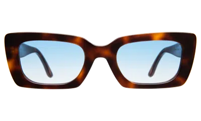 Illesteva Wilson Sunglasses In Havana / Blue Flat Gradient See Through
