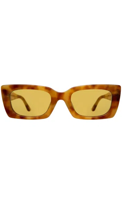 ILLESTEVA WILSON SUNGLASSES IN AMBER/HONEY FLAT SEE THROUGH