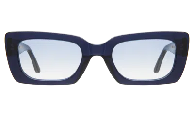 Illesteva Wilson Sunglasses In Navy / Sky Flat See Through