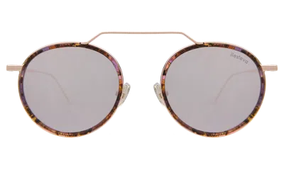 Illesteva Wynwood Ace Sunglasses In Ambrosia/rose Gold / Bright Rose Flat Mirror