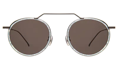 Illesteva Wynwood Ace Sunglasses In Jade Marble/gunmetal / Grey Flat