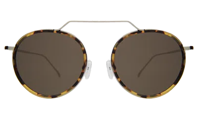 Illesteva Wynwood Ace Sunglasses In Tortoise/silver / Grey Flat