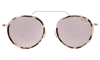 Illesteva Wynwood Ace Sunglasses In White Tortoise/gold / Bright Rose Flat Mirror