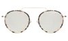 Illesteva Wynwood Ace Sunglasses In White Tortoise/gold / Silver Flat Mirror