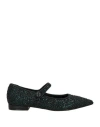Illogica Woman Ballet Flats Deep Teal Size 6 Leather In Green