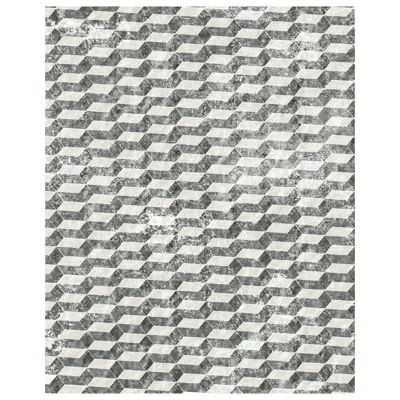 Pre-owned Illulian 21st Century Carpet Rug Brera In Himalayan Wool And Silk White, Gray, Blue