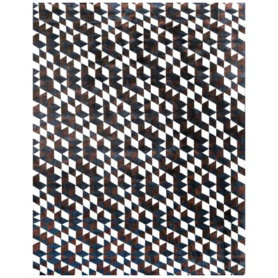 Pre-owned Illulian 21st Century Carpet Rug Dexter In Himalayan Wool And Silk Brown, Blue, White