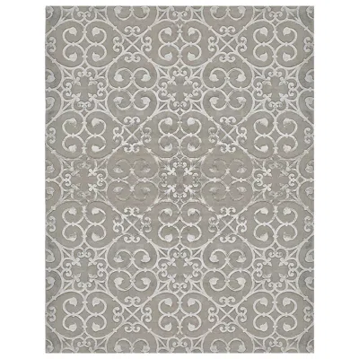 Pre-owned Illulian 21st Century Carpet Rug Ducale In Himalayan Wool And Silk Gray