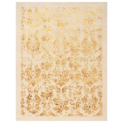 Pre-owned Illulian 21st Century Carpet Rug Dumas In Himalayan Wool And Silk Beige, Ivory, Goldish