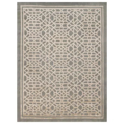 Pre-owned Illulian 21st Century Carpet Rug Dynasty In Himalayan Wool And Silk Gray