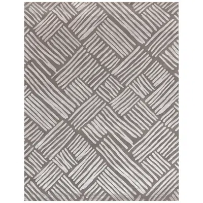 Pre-owned Illulian 21st Century Carpet Rug Flair In Himalayan Wool And Silk Gray