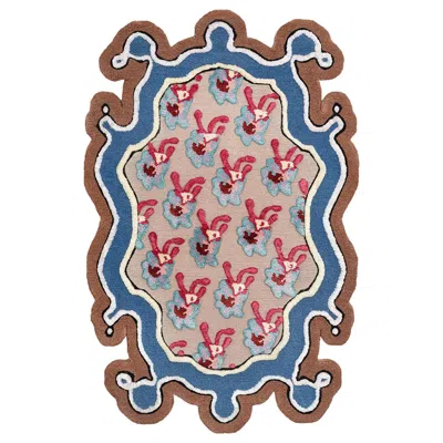 Pre-owned Illulian 21st Century Carpet Rug Habitus Garden Wool And Silk, Purple, Pink, Brown