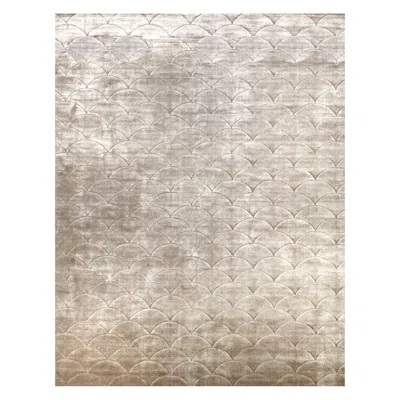 Pre-owned Illulian 21st Century Carpet Rug Koy In Silk Beige In Brown