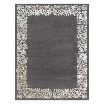 Pre-owned Illulian 21st Century Carpet Rug Louis In Himalayan Wool And Silk Gray