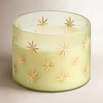 Illume Balsam&cedar Frosted Star Glass Balsam & Cedar In Green