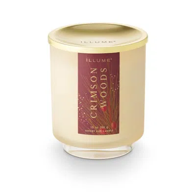 Illume ® Beautifully Done Seasonal Crimson Woods Signature Glass In Gold