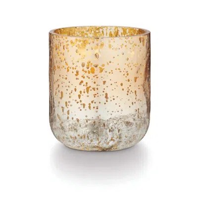 Illume ® Beautifully Done Seasonal Crimson Woods Small Radiant Glass Candle In Gold