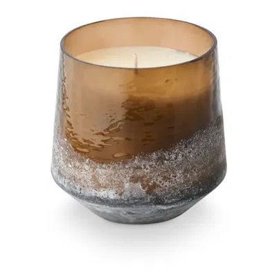 Illume ® Beautifully Done Seasonal Woodfire Baltic Glass Candle In Brown