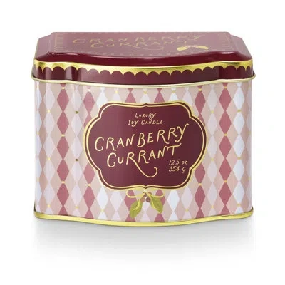 Illume Cranberry Currant Printed Tin In Red