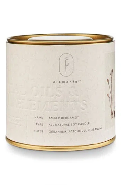 Illume ® Elemental Amber Bergamot Natural Tin Candle
