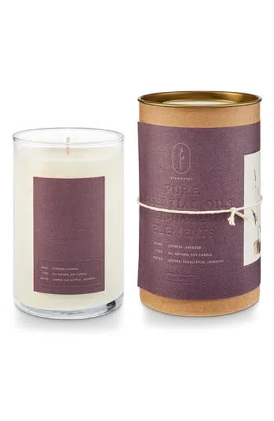 Illume ® Elemental Cypress Lavender Natural Glass Candle In Purple